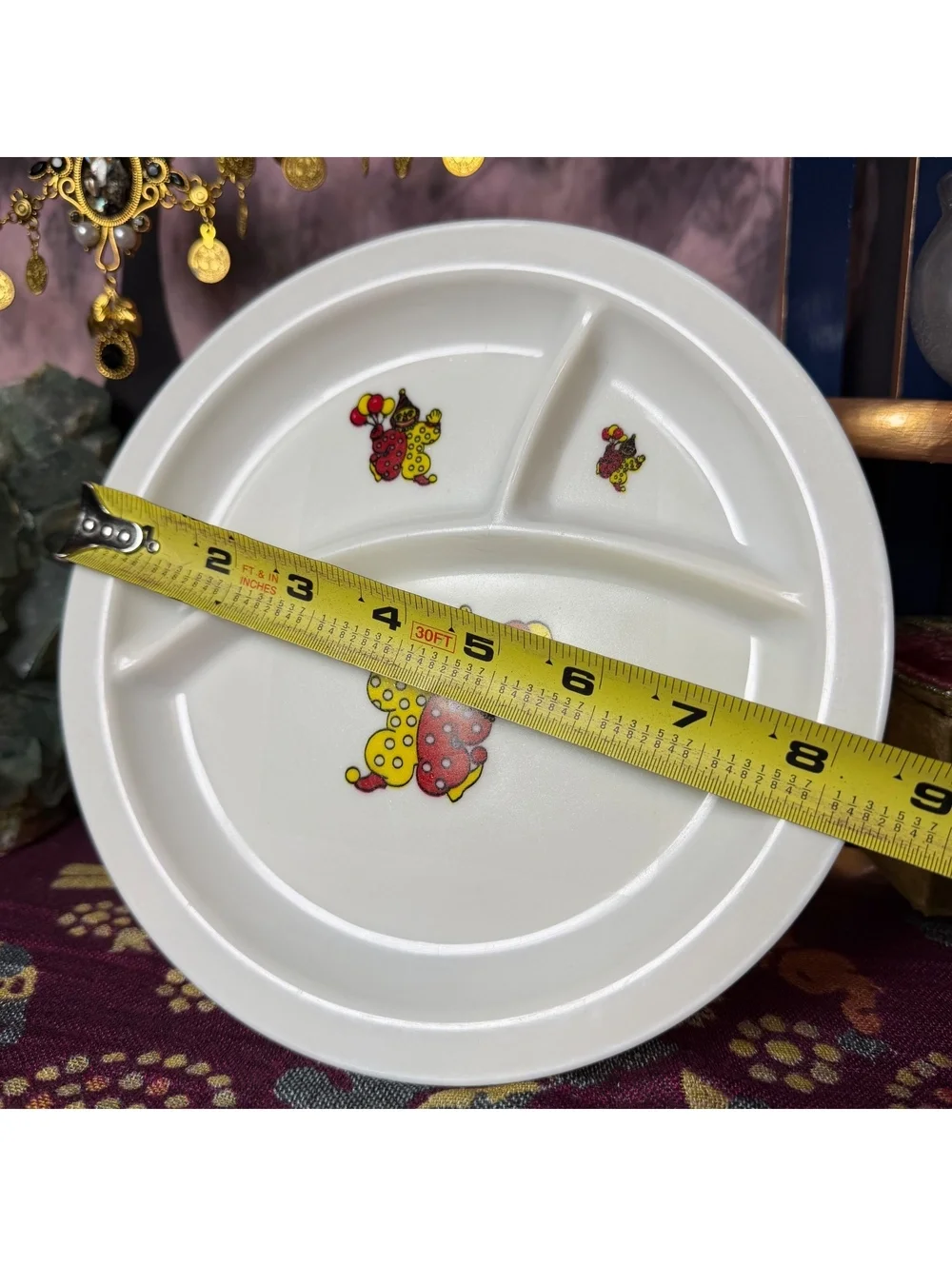 Kids Vintage Retro 80’s Clown Divider Plate